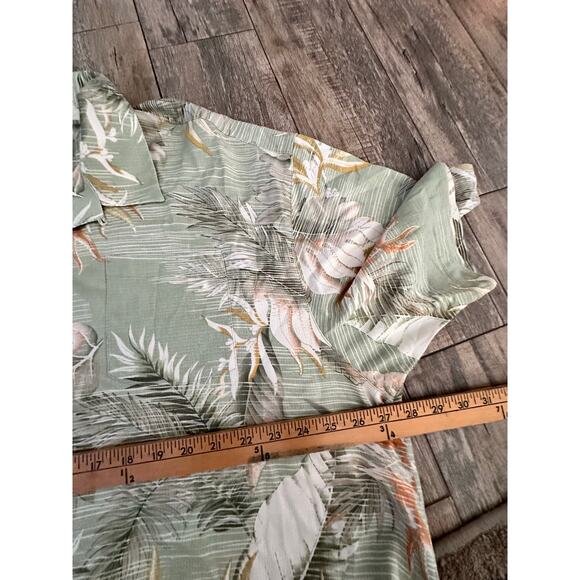 Tommy Bahama Men's Green Floral Hawaiian Button Up Shirt 100% silk Size XXL - Picture 7 of 7